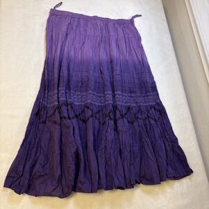Vintage First Issue Liz Claiborne Purple Ombré Peasant Maxi Skirt Size Large